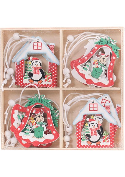 12 Adet Noel Ağacı Kolye Ahşap Noel Elemanları Noel Ağacı Renk B (Yurt Dışından)
