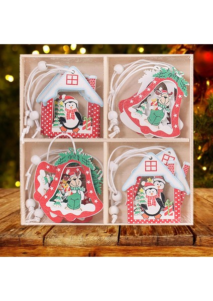 12 Adet Noel Ağacı Kolye Ahşap Noel Elemanları Noel Ağacı Renk B (Yurt Dışından)