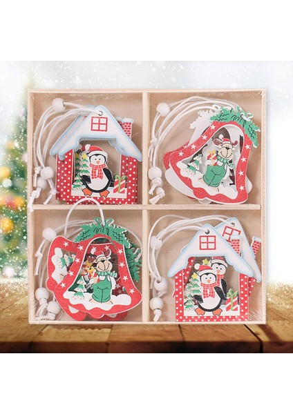 12 Adet Noel Ağacı Kolye Ahşap Noel Elemanları Noel Ağacı Renk B (Yurt Dışından)