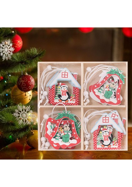 12 Adet Noel Ağacı Kolye Ahşap Noel Elemanları Noel Ağacı Renk B (Yurt Dışından)