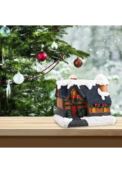 1 Adet Noel Sahne Ev LED Köy Set Xmas Ev Masa Festivali Dekor I (Yurt Dışından)