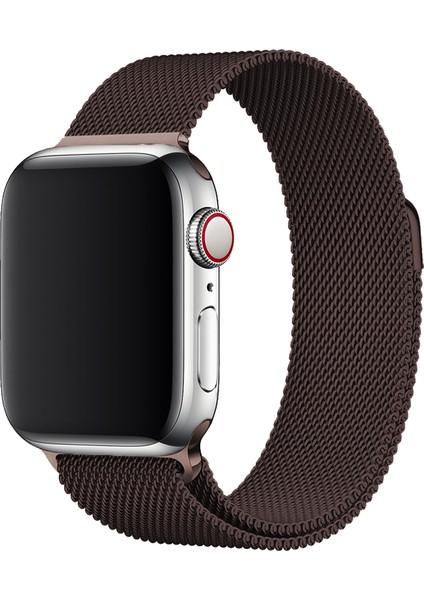 Apple Watch Uyumlu 38-40MM Krd-01 Metal Hasir Kahverengi