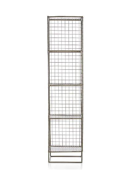 Grid Graphite 4 Gözlü Kitaplık Metal Kafes Dekoratif Tel Vitrin/konsol ( Siyah )