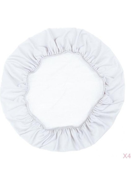 4 Adet Streç Yuvarlak Kare Yemek Sandalye Slipcover Polyester Koltuk Kapak Beyaz 4 Adet, Beyaz (Yurt Dışından)