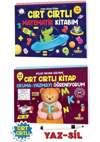 Cırt Cırtlı 2' Li Set ( 3-6 Yaş Matematik / 4-7 Yaş Okumayı-Yazmayı Öğreniyorum ) (Ciltli)