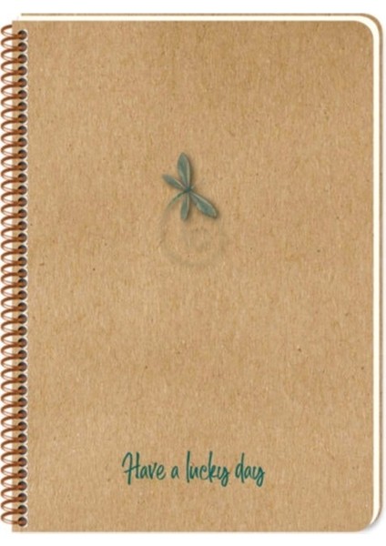 Lucky A5 80 Yaprak Noktalı Spiralli Kraft Kapak Ivory Kağıt Defter