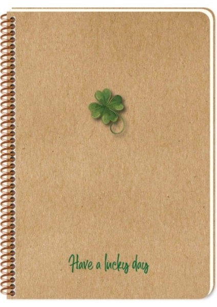 Lucky A5 80 Yaprak Noktalı Spiralli Kraft Kapak Ivory Kağıt Defter