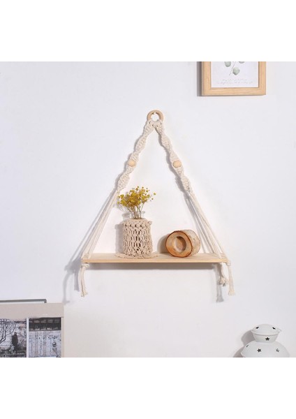 Boho Makrome Duvar Asılı Raf Kitaplık Bitki Tencere Tutucu Örme Halat (Yurt Dışından) fırsatları