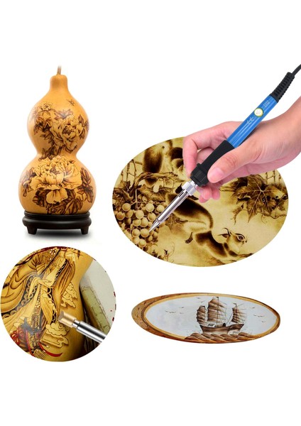 39 Parça Ahşap Yakma Aleti Kiti Pyrography Pen Yeni (Yurt Dışından)