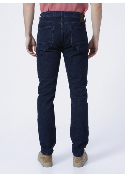 Clk 06 Normal Bel Slim Fit Düz Mavi Erkek Denim Pantolon