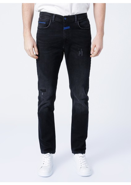 Siyah Erkek Slim Fit Denim Pantolon 4669M