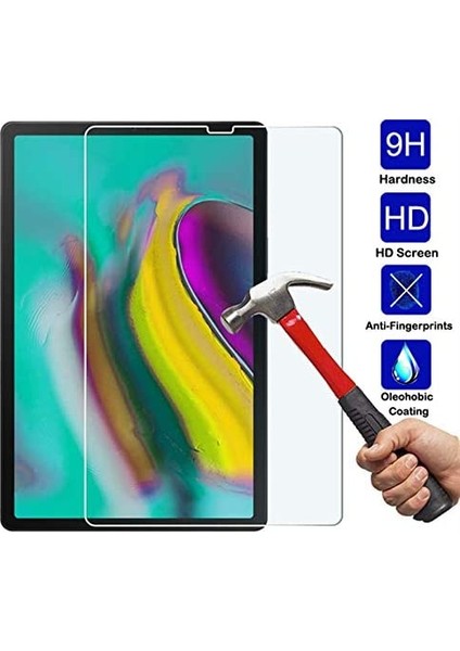 Case 4U Samsung Galaxy Tab S5E T720 Cam Ekran Koruyucu Tablet Esnek Blue Nano Şeffaf