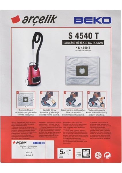 S 4540 T Sentetik Süpürge Torbası