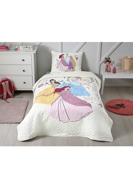 Princess Time Tek Kişilik Disney Lisanslı Çocuk Yatak Örtüsü 160 x 230 cm