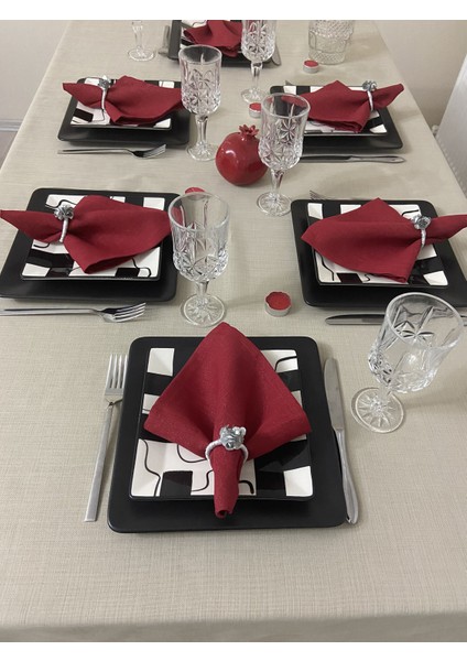 Keten Görünümlü Begonvil Masa Örtüsü Kapuçino