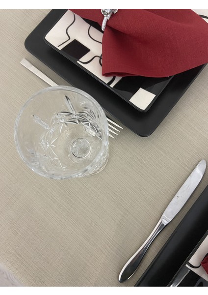 Keten Görünümlü Begonvil Masa Örtüsü Kapuçino indirimleri