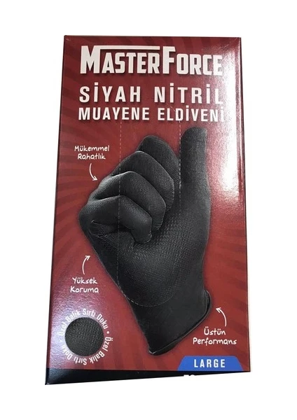 Siyah Nitril Eldiven Xl Beden 50'li