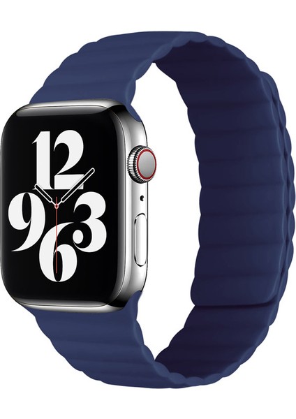 Apple Watch Uyumlu 3 4 5 6 7 38MM 40MM 41MM Silikon Loop Tme Kordon