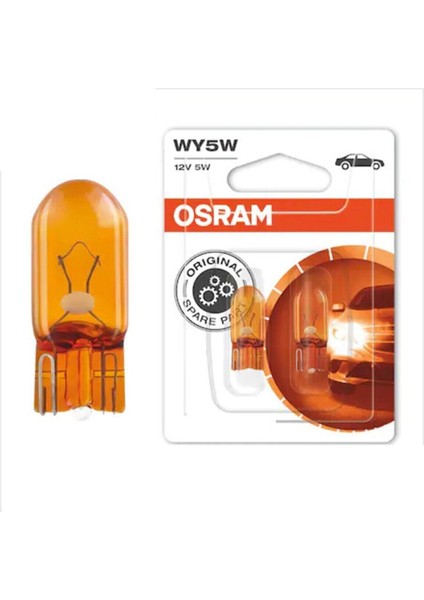 12V 5W Dipsiz T10 Turuncu Park Ampulü (2 Adet)