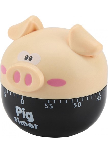 La Vie Design Pembe Yaratıcı Mekanik Cartoon Pig Timer 60 Dakika Sevimli Plastik Zamanlayıcı