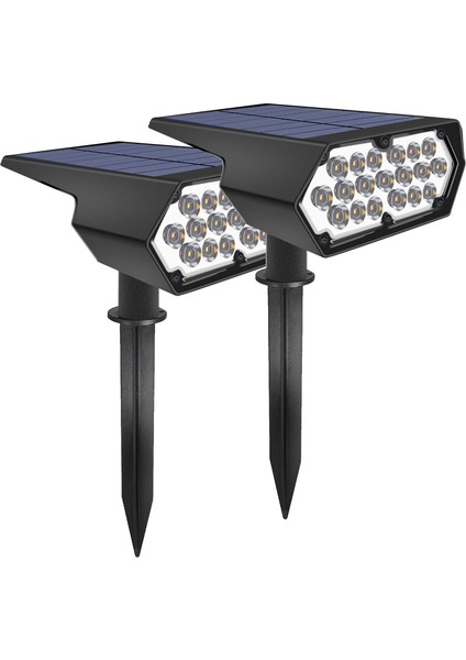 2 Paket Güneş Peyzaj Spot 19LED Spot Işık Duvar Lambası (Yurt Dışından)