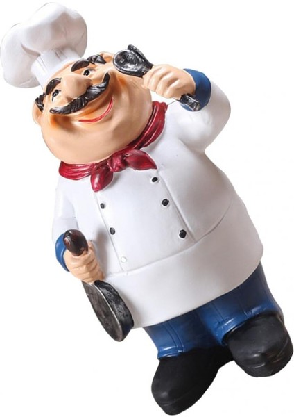 F Fityle Reçine Mutfak Şef Heykelcik Mutfak Şef Heykeli Yaratıcı Dekor Hediyeler Kaşık (Yurt Dışından) indirimleri
