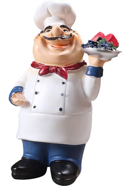 F Fityle Mutfak Şef Figürinler Süsleme Büyüleyici ve Nazikçe Gülümseyen Yüz Meyveleri (Yurt Dışından) fırsatları