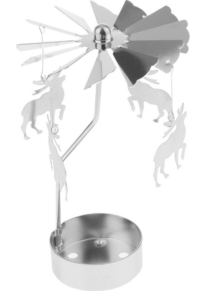 F Fityle 1 Metal Çay Işık Noel Dekor Mumluk Döner Süs-Geyik (Yurt Dışından)