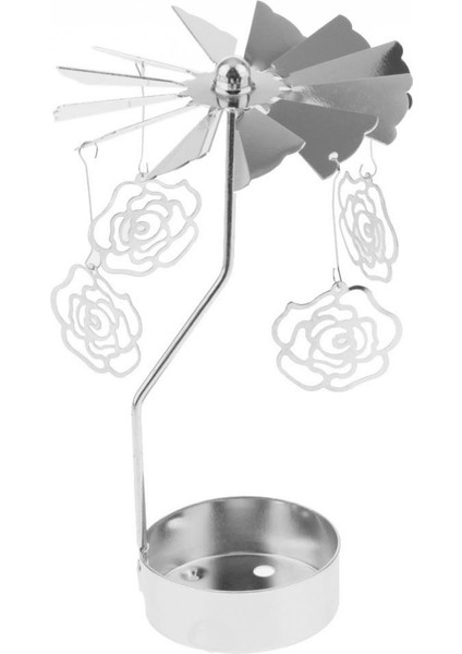 F Fityle 1 Metal Çay Işık Dekor Mumluk Döner Süs- Gül (Yurt Dışından)