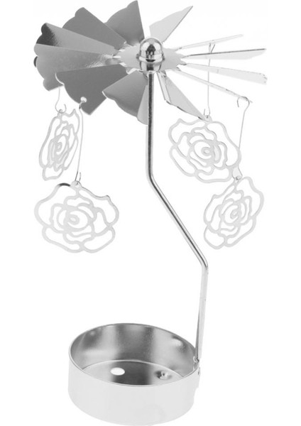 F Fityle 1 Metal Çay Işık Dekor Mumluk Döner Süs- Gül (Yurt Dışından)