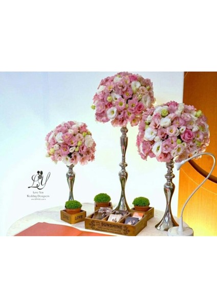 F Fityle Düğün Parti Kat Standı Çiçek Vazo Çay Işık Mumluk Dekor Silver-L (Yurt Dışından) indirimleri