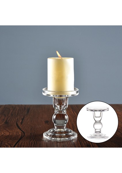 F Fityle Şeffaf Cam Mumluk Mum Standı Şamdan Yüksekliği 11.5 cm (Yurt Dışından)
