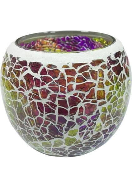 F Fityle Mozaik Cam Mumluk Tealight Adalet Tutucu Düğün Parti Decor_ E (Yurt Dışından)