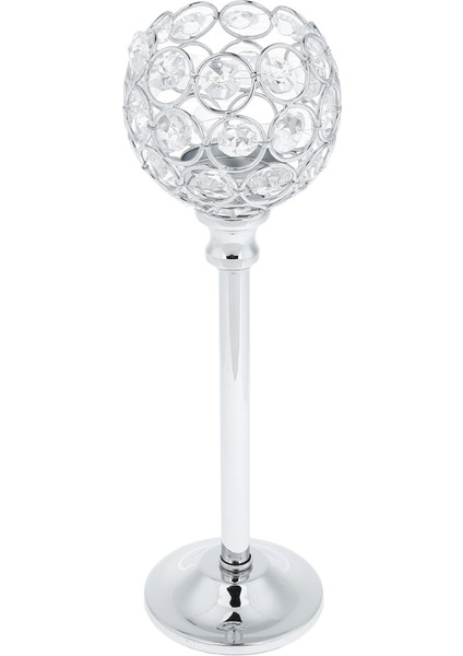 F Fityle Kristal Şamdan Tutucu Candelabrum Mumyon Düğün Silver-L Gümüş - L (Yurt Dışından)