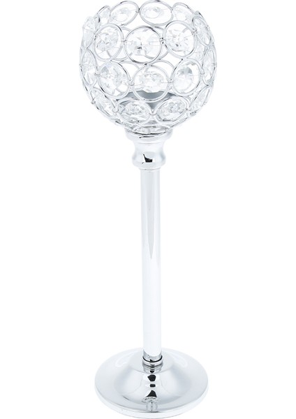 F Fityle Kristal Şamdan Tutucu Candelabrum Mumyon Düğün Silver-L Gümüş - L (Yurt Dışından)
