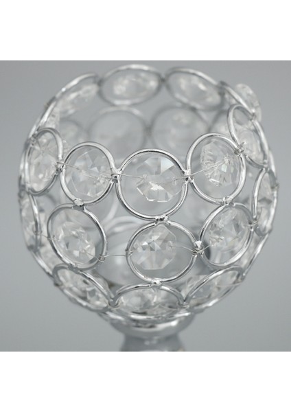 F Fityle Kristal Şamdan Tutucu Candelabrum Mumyon Düğün Silver-L Gümüş - L (Yurt Dışından)