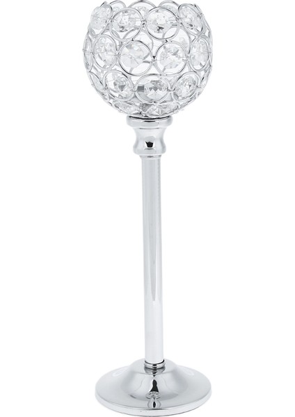 F Fityle Kristal Şamdan Tutucu Candelabrum Mumyon Düğün Silver-L Gümüş - L (Yurt Dışından)