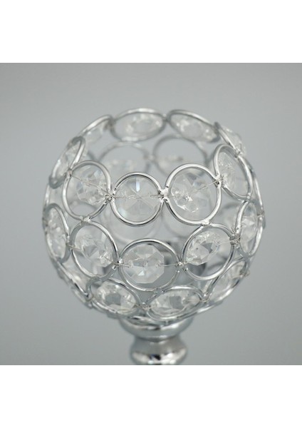 F Fityle Kristal Şamdan Düğün Mumluk Şamdan Candelabra Silver-S Gümüş - S (Yurt Dışından) fiyatları