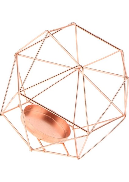 F Fityle 6 Adet 3D Geometrik Düğün Şamdan Adil Mum Tealight Tutucu Gold1 (Yurt Dışından)