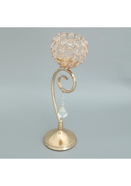 F Fityle Küre Ayağı Kristal Mum Çay Işık Tutucu Düğün Centerpiece 35 cm Altın (Yurt Dışından) fiyatları