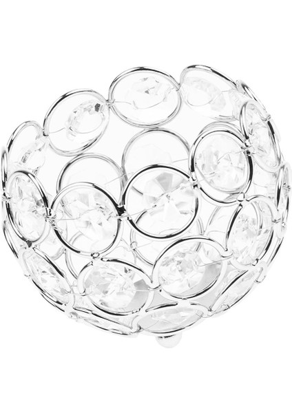 F Fityle Kristal Adil Mumluk Şamdan Yemek Pub Çubuğu Masaüstü Merkezipiece 8cm Gümüş (Yurt Dışından)