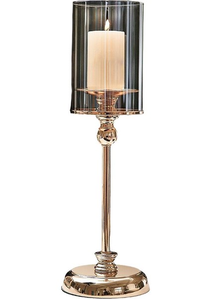 F Fityle Cam Ayağı Mumluk Standı Metal Şamdan Candlestick Düğün Dekor L (Yurt Dışından)
