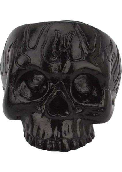 F Fityle Reçine Siyah Kafatası Mumluk Şamdan Heykeli Craft Cadılar Bayramı Dekor (Yurt Dışından)
