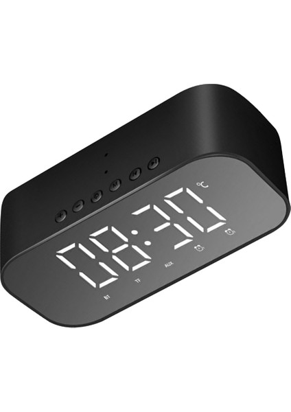 Dijital LED Snooze Çalar Saat Bluetooth Hoparlör Tf / Aux / USB Bağlantı Noktası Siyah (Yurt Dışından)