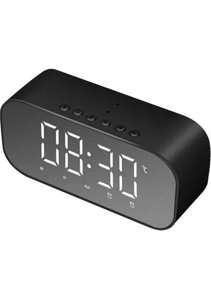 Dijital LED Snooze Çalar Saat Bluetooth Hoparlör Tf / Aux / USB Bağlantı Noktası Siyah (Yurt Dışından)