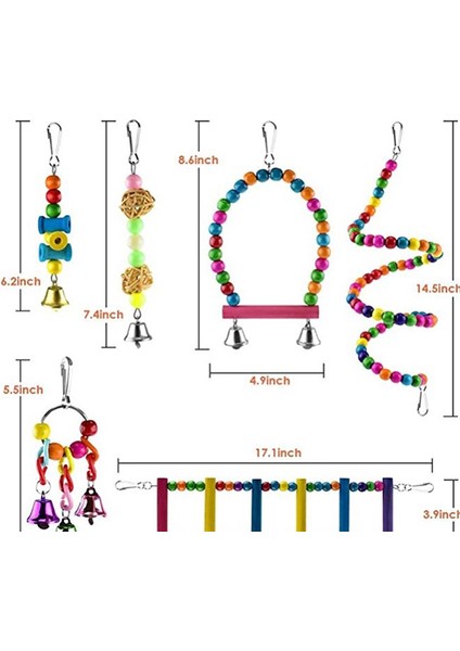 6 Parçalı Papağan Oyuncağı Seti (Yurt Dışından)