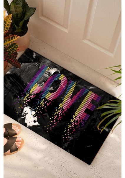 Love Kapı Önü Paspası Dekoratif Kapı Paspası Dış Mekan Paspas Ev Içi Paspası 45X70CM