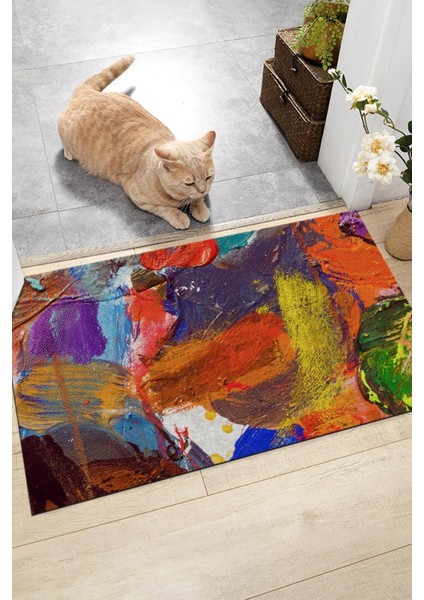 Rengarenk Kapı Önü Paspası Dekoratif Kapı Paspası Dış Mekan Paspas Ev Içi Paspası 45X70CM