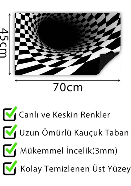 Ilizyon Kapı Önü Paspası Dekoratif Kapı Paspası Dış Mekan Paspas Ev Içi Paspası 45X70CM