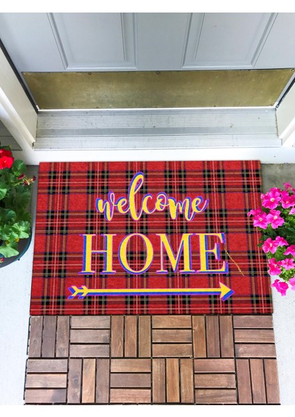 Welcome Home Kapı Önü Paspası Dekoratif Kapı Paspası Dış Mekan Paspas Ev Içi Paspası 45X70CM